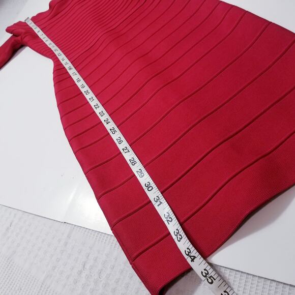 Herve Leger Candice Red Lipstick Dress Bodycon - Picture 8 of 14